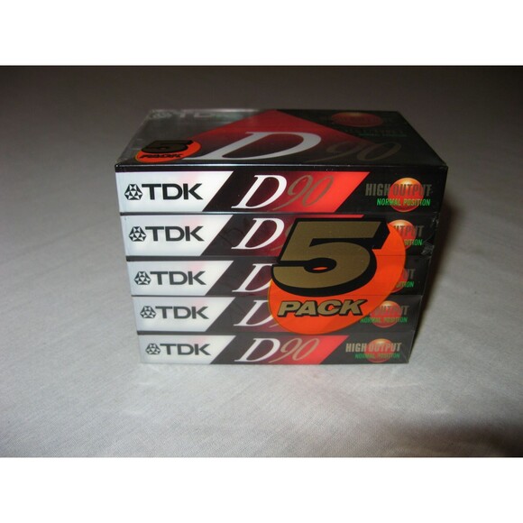 TDK D90 Dynamic High Output IECI/Type I Blank Cassette 5 Pack - NEW SEALED - Picture 1 of 3